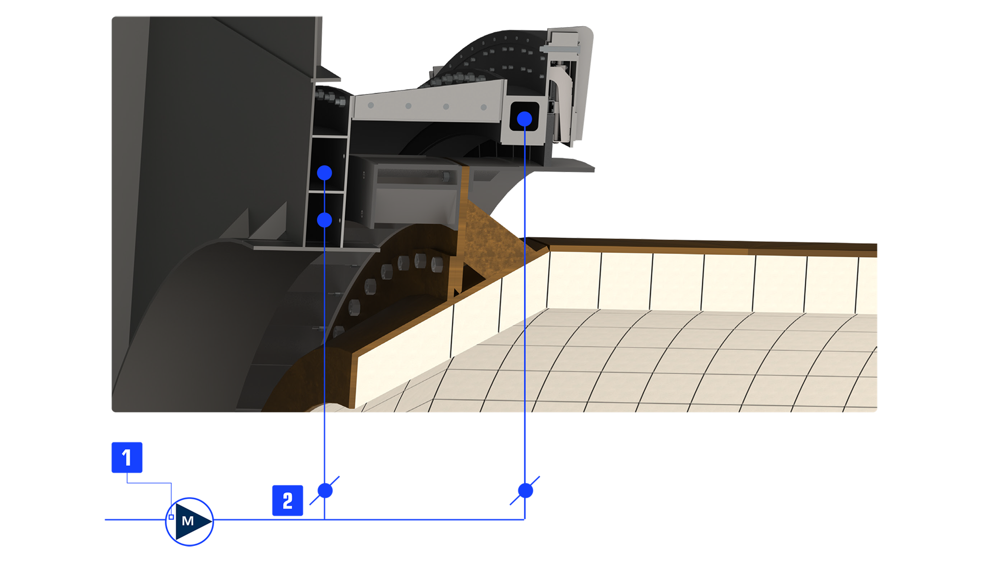 Spring-tensioned graphite seal-Inlet