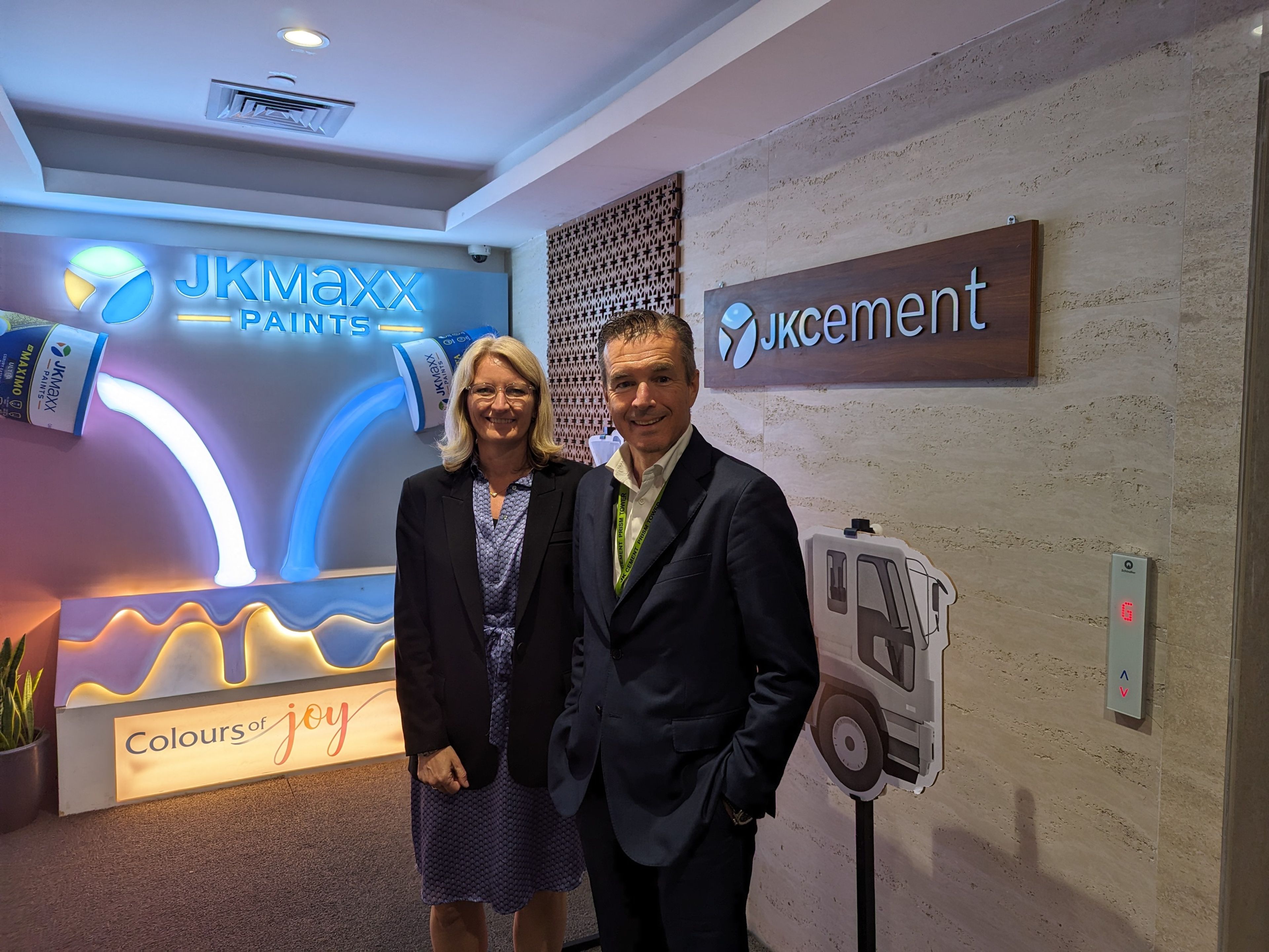 Christopher Ashworth, Cement President and Tove Moeller Nielsen, Cement CFO visiting JK Cement