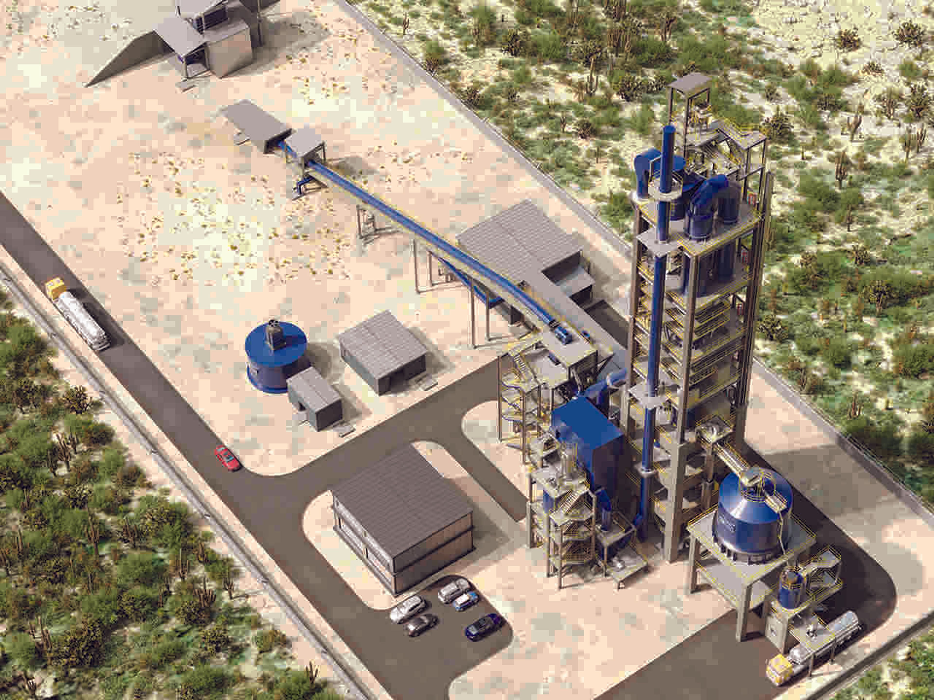 Rendering of a calcined clay facility