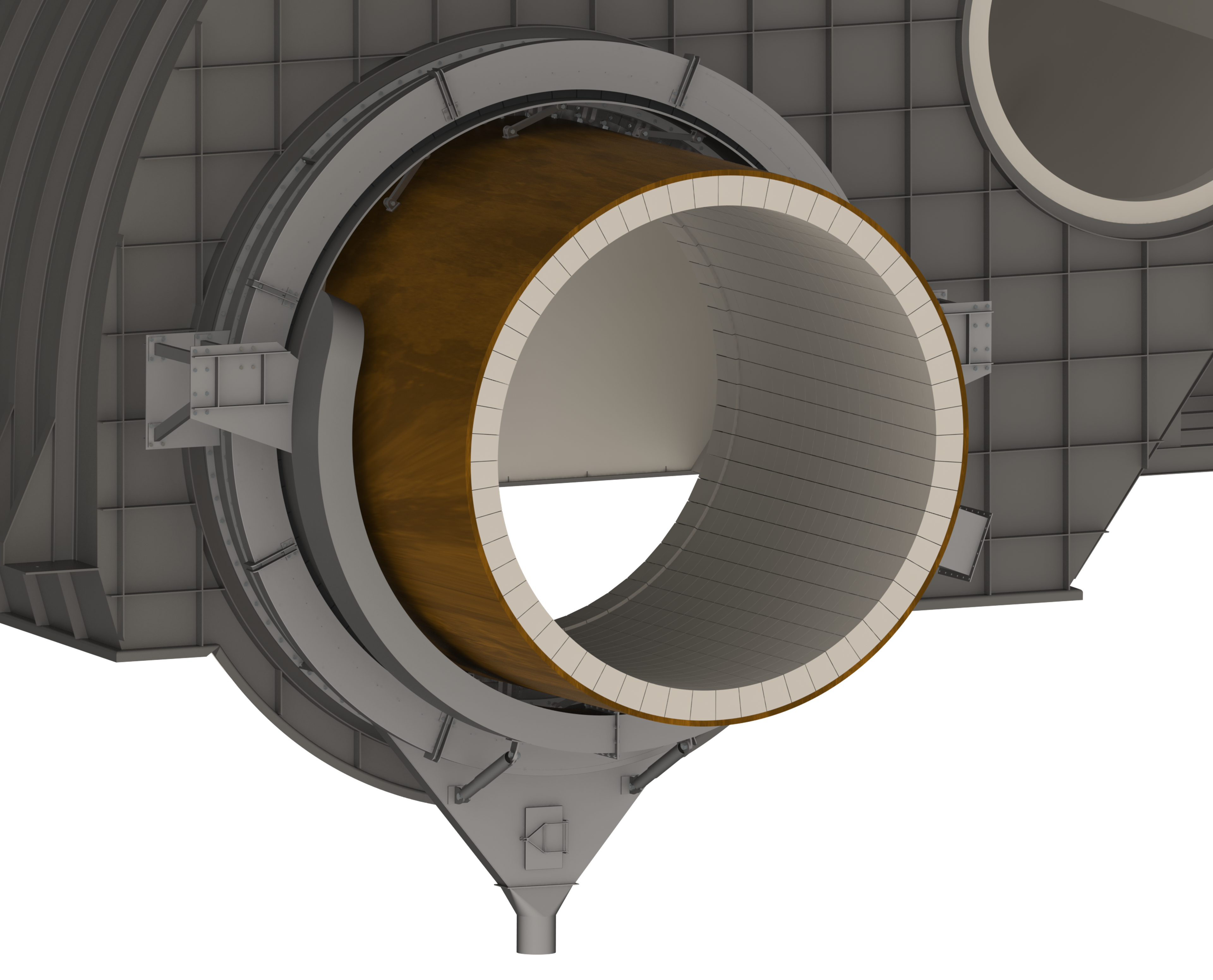 Kiln outlet spring-tensioned graphite seal